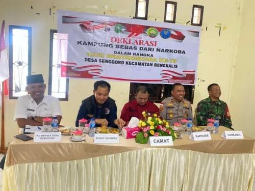 Polres Bengkalis Gelar Deklarasi Kampung Bebas Narkoba di Desa Kelebuk dan Senggoro