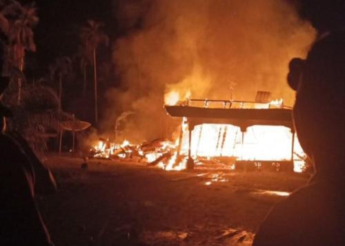 Salah Satu Rumah Warga di Desa Bantan Sari Ludes Terbakar Saat Pemilik nya Istirahat Tidur