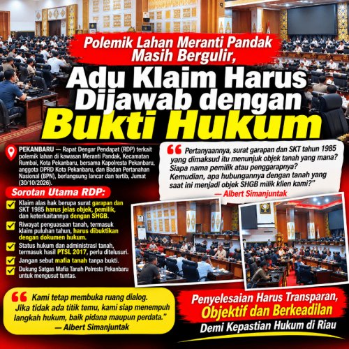 Klaim Puluhan Tahun di Meranti Pandak, Mengapa Bukti Alas Hak Pembanding Belum Muncul dalam RDP?