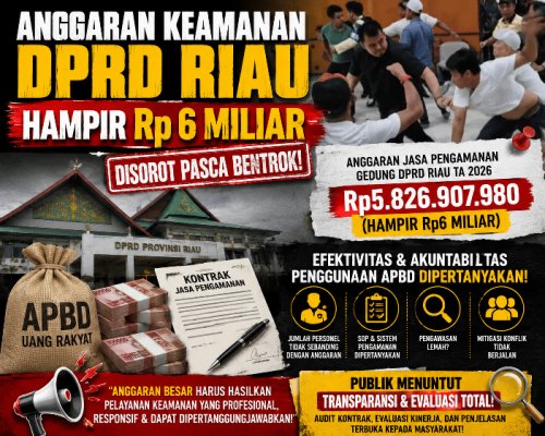 Keamanan DPRD Riau Telan Anggaran Hampir Rp 6 Miliar, Insiden Bentrok Picu Pertanyaan Besar